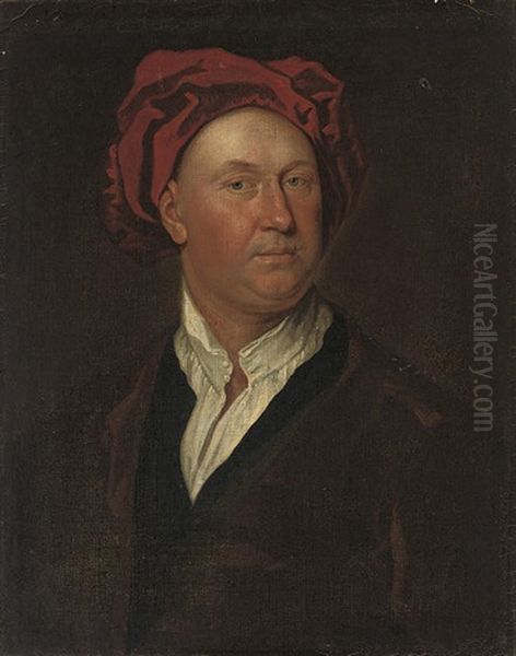 Portrait Of A Gentleman (matthew Prior?) In A Brown Robe And Red Cap - view 1