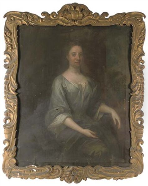 Portrait Of The Duchess Of Roxburghe, As Marchioness Of Bowmont, Three-quarter-length, In A Grey Dress, With A Coronet On A Table By Her Side (collab. W/studio Of Richardson) - view 1