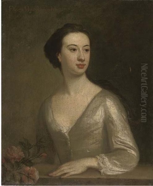 Portrait Of A Lady (flora Macdonald?) Three-quarter-length, Her Left Hand Resting On A Ledge, With Roses To The Side - view 1