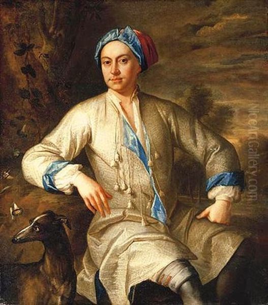Portrait Of A Gentleman (the Poet John Gay?) With A Dog, In A Landscape - view 1
