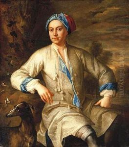Portrait Of A Gentleman (the Poet John Gay?) With A Dog, In A Landscape