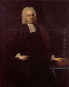 Portrait Of John Eyre Of Landford, Wiltshire, Pointing To A Book On A Draped Table
