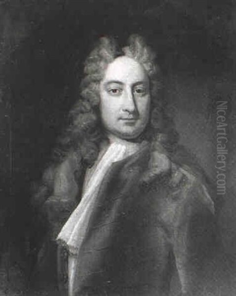 Portrait Of A Gentleman Wearing A Red Coat And White Stock - view 1