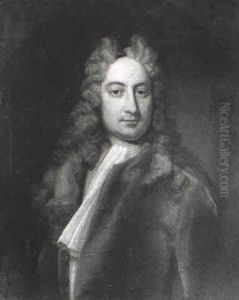 Portrait Of A Gentleman Wearing A Red Coat And White Stock