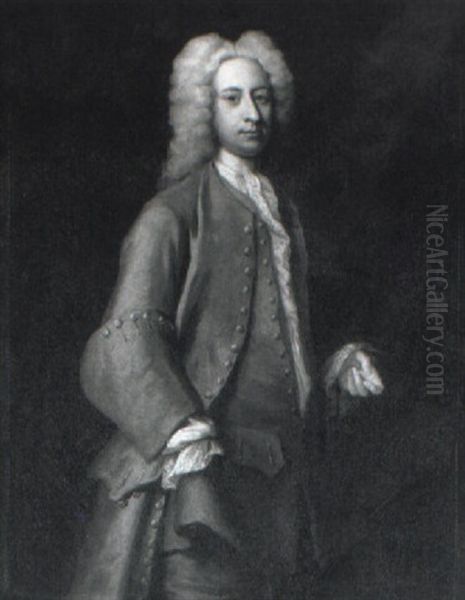 Portrait Of A Gentleman In Maroon Coat - view 1