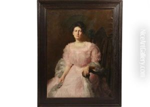 Portrait Of A Boston Matriarch In A Silk Chiffon Dress
