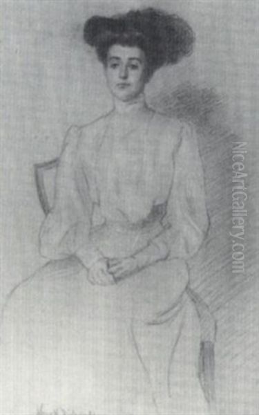 Portrait Of A Lady With A Hat, Seated - view 1