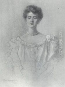 Portrait Of A Lady With A Pearl Necklace by Mary Neal Richardson