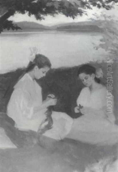 Children By The Lake In Canton, Maine - view 1
