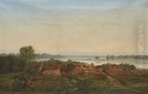 The Ruins Of Gurre Castle by Ferdinand Richardt
