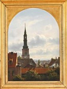 View From Ferdinand Richardt's Home On Norregade No by Ferdinand Richardt