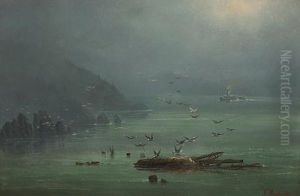 Fog Scene On The Saint Lawrence River, New York State by Ferdinand Richardt