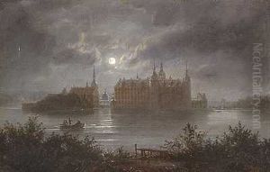 Frederiksborg Slot I Maneskin by Ferdinand Richardt