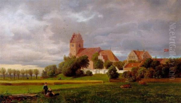 Legende Born Pa Engen Ved Vordingborg Kirke - view 1