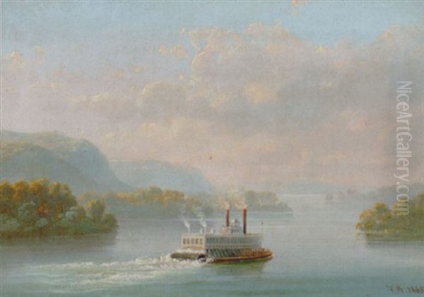 Hjuldamper Pa Hudson River Nord For New York - view 1