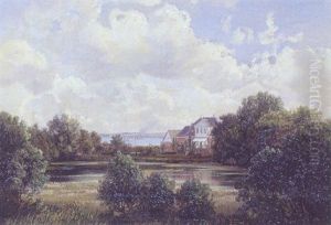 Landskab Med Udsigt Over Holbaek Fjord by Ferdinand Richardt
