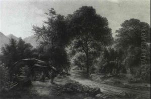 Cattle Beside The Path, Santa Cruz Mountains by Ferdinand Richardt