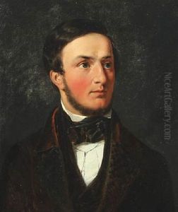 Portrait Of The Artist's Brother, The Painter Ferdinand Richardt by Johan Carl Richardt