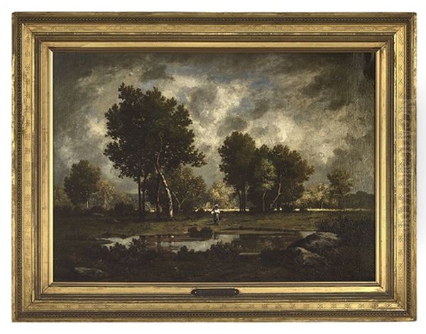 Paysanne Au Bord De L'etang Pres De Fontainbleau - view 1