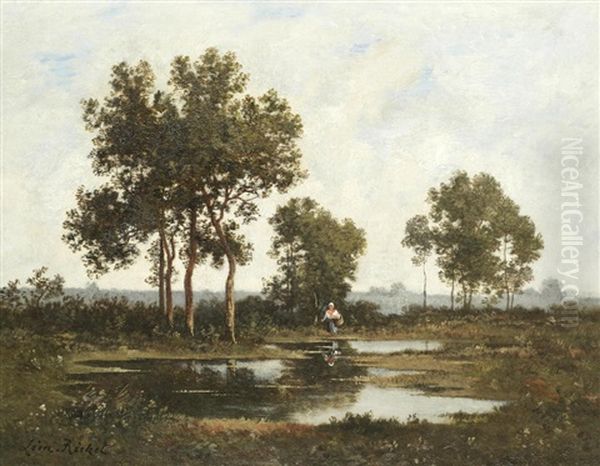 Landscape With Figure By A Pond - view 1