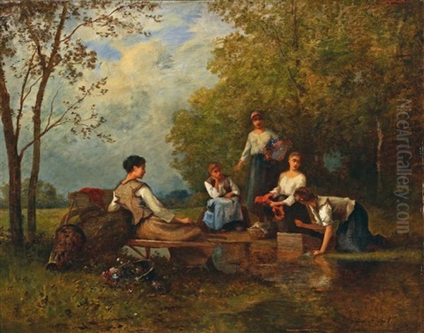 Washerwomen At Work - view 1