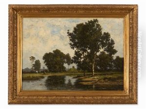 Landscape With Pond by Leon Richet