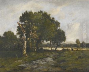 In The Forest Of Fontainebleau by Leon Richet