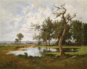 Weiher Am Waldesrand Mit Figurlicher Staffage Weiher Am Waldesrand Mit Figurlicher Staffage