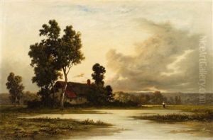 Panoramic Landscape With A Cottage