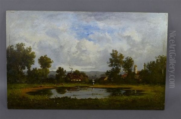 Paysanne Au Bord De La Mare - view 1