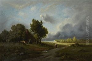 Chaumiere En Bord De Mer by Leon Richet