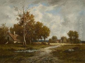 Weite Fusslandschaft Mit Figur by Leon Richet