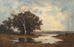 Landscape With Pool by Leon Richet