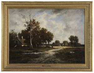 Landscape With Cottage And Figure On A Path Landscape With Cottage And Figure On A Path