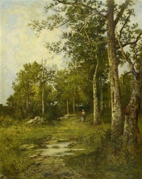 Wald Mit Reisigsammlerin - view 1