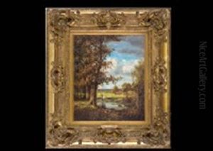 Lavandiere Au Bord De L"etang by Leon Richet