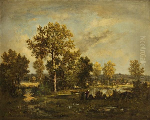Les Lavandieres Au Bord De La Mare - view 1