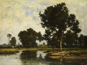 Teich Im Wald Von Fontainebleau by Leon Richet