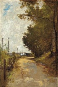Landstrase Bei Fontainebleau by Leon Richet