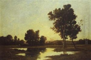 Paysage Anime Aux Environs De Fontainebleau by Leon Richet