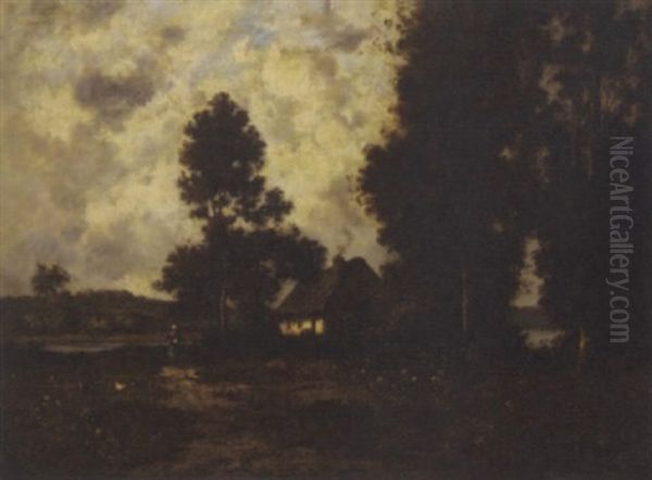 A Shepherdess Near A Cottage In A Forest Landscape - view 1