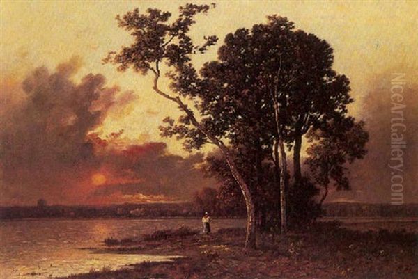 Coucher De Soleil Sur L'etang - view 1