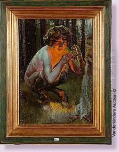 Jeune Faune Devant Le Feu