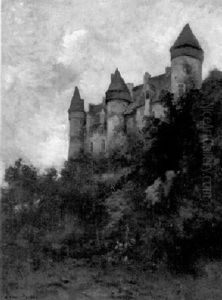 Burg An Bewaldetem Hang
