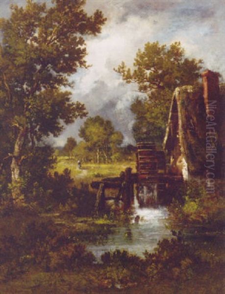 A Watermill In A Wooded Landscape - view 1