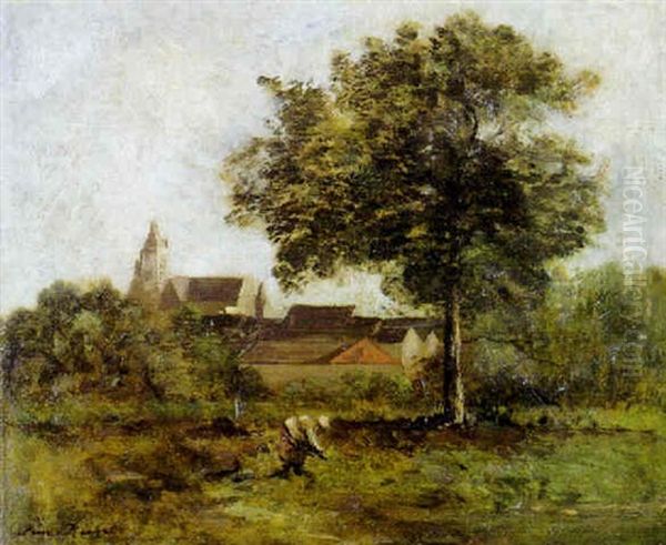 Paysanne Devant Un Village - view 1