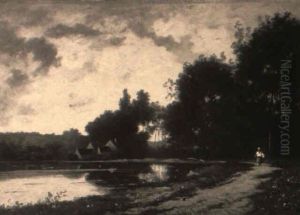 The Path By The Pond by Leon Richet