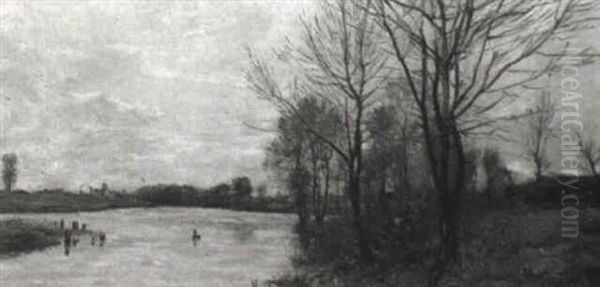 A Figure In A Landscape, Near A Cottage - view 1
