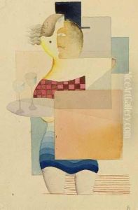 Paar Mit Tablett. 1927 by Erich Borchert
