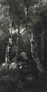 En Foret De Fontainebleau by Leon Richet